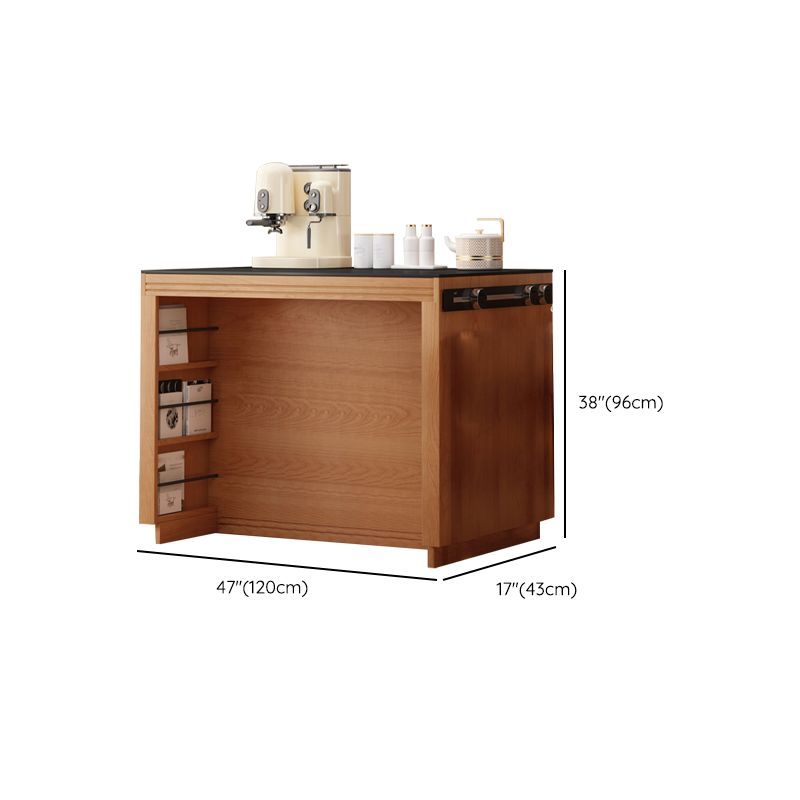 Modern Pine Wood Rectangle Kitchen Island Table for Dining Room