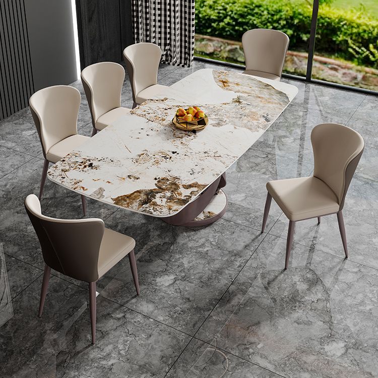 Modern Rectangle Sintered Stone Dining Table Set 1/4/6/7 Pieces Dining Set