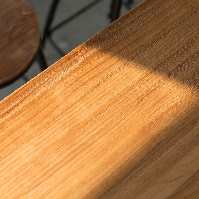 1/4/5/7 Pieces Industrial Iron Bar Table Set Rectangle Pine Wood Bistro Set with Footrest