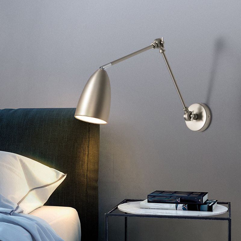 Contemporary Wall Light Metallic Wall Light Sconce with Adjustable Arm