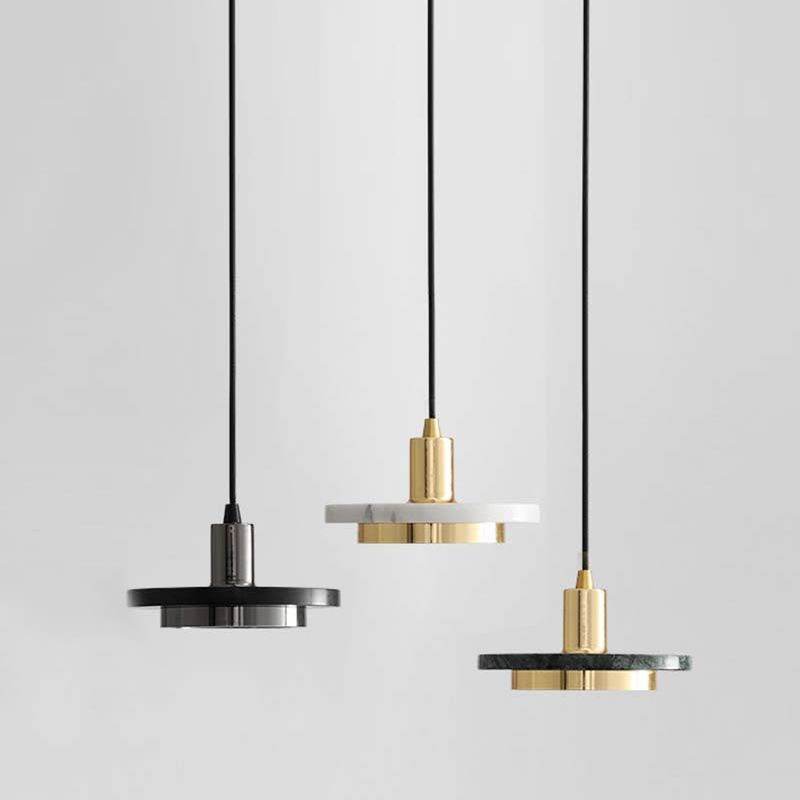 Post-modern Round Pendant Lamp Marble Dining Room LED Hanging Light Fixture