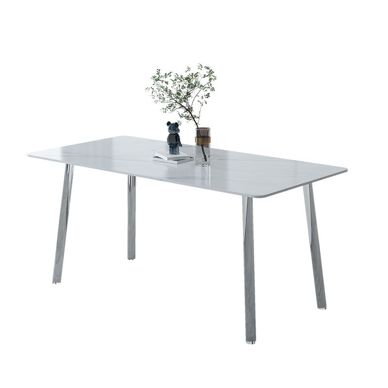 Sintered Stone Dining Table Modern Rectangle Dining Table with Acrylic Base for Home Use