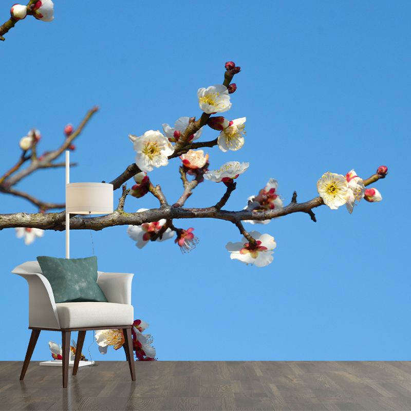 Modern Blossoming Flower Wall Paper Murals Stain Resistant Wall Decor for Bedroom