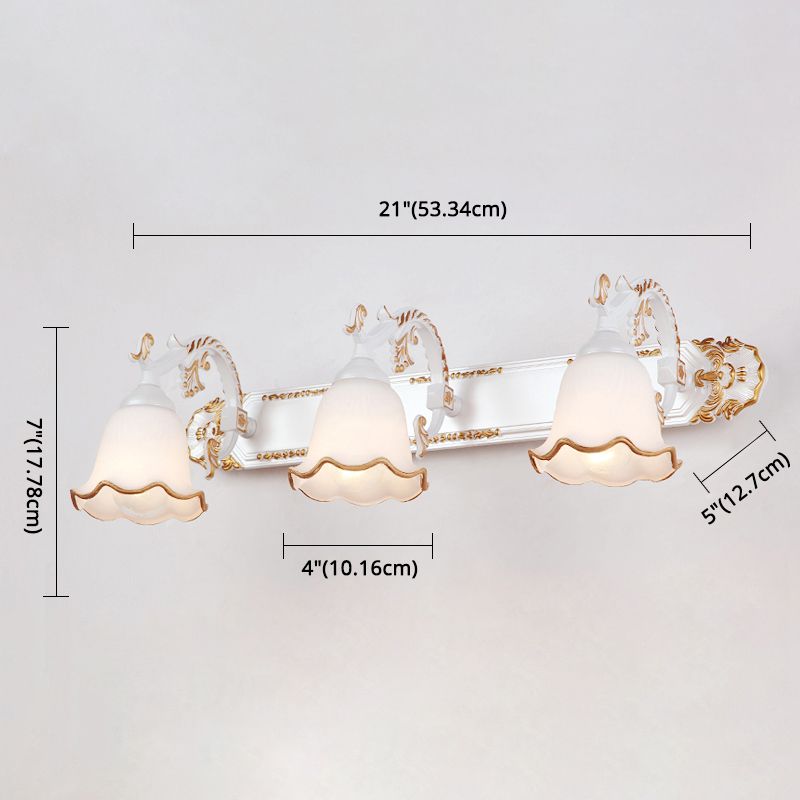 Traditional Simplicity Bell Vanity Sconce Lights Milk Glass Wall Mount Light Fixture for Bathroom