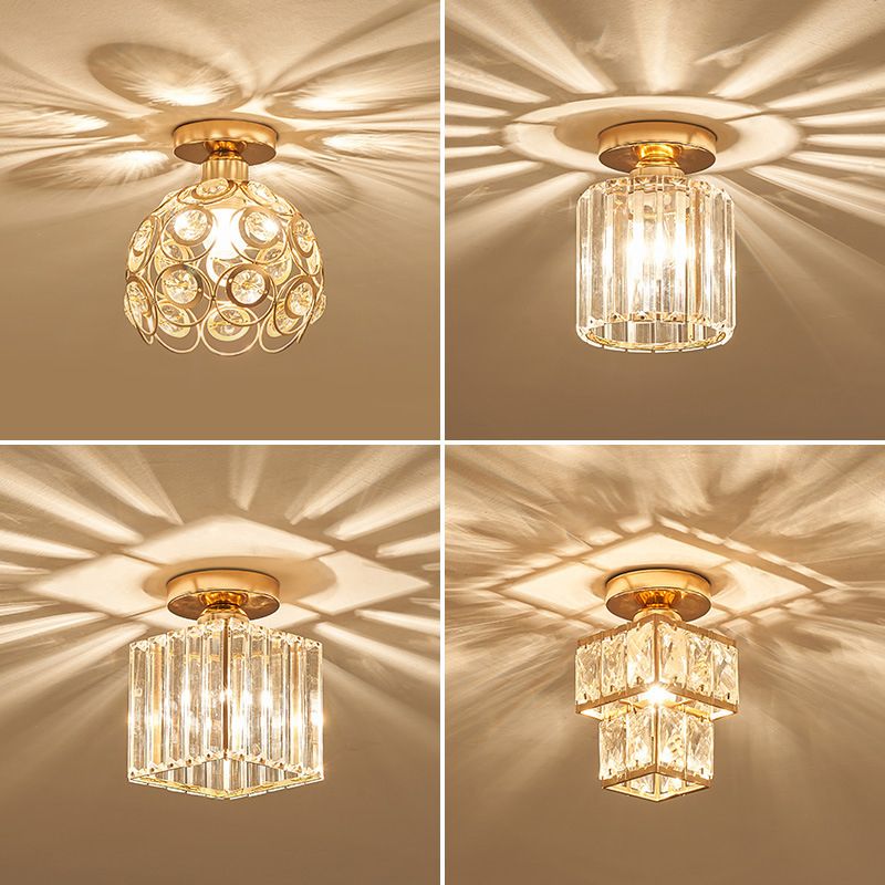 Nordic Crystal Ceiling Light Simple Flush Mount Light Fixture for Bedroom