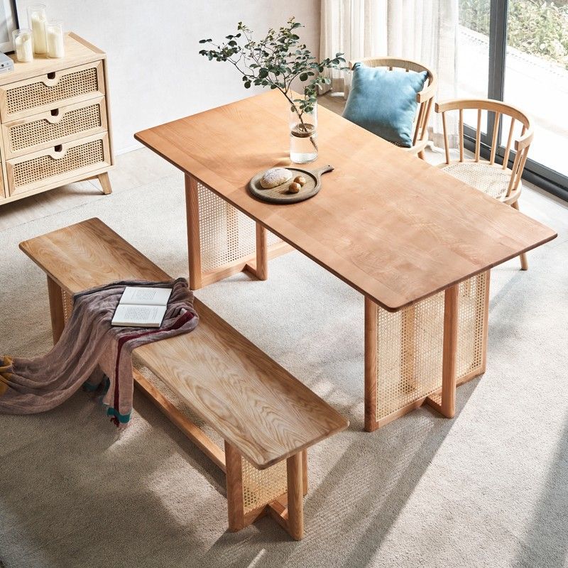 Modern Dining Set 1/2/4 Pcs Solid Wood Dining Table and Windsor Chairs