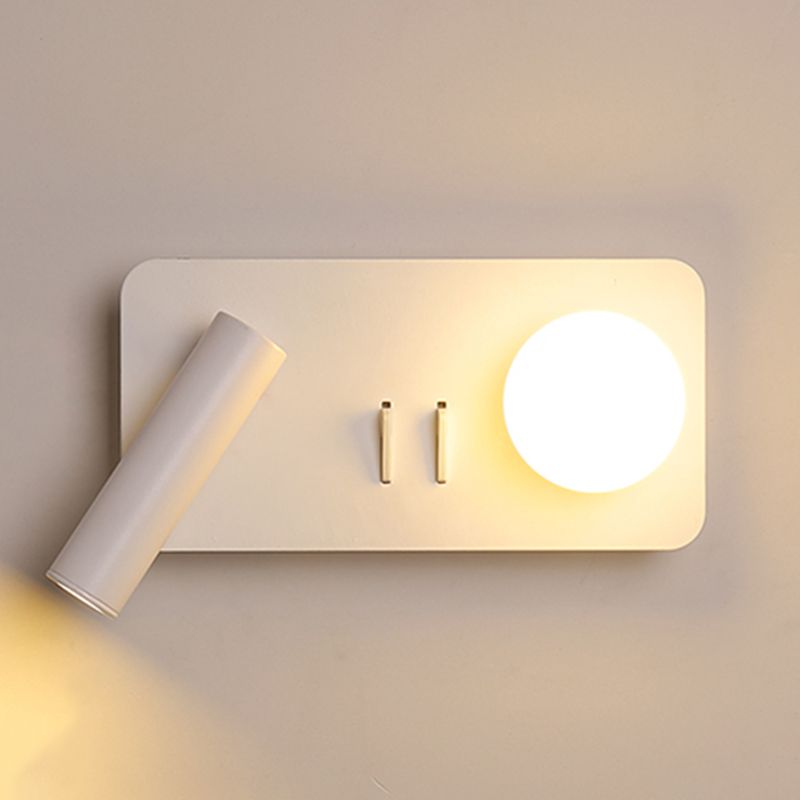 Lampada a parete in metallo moderno a parete in metallo bianco a 2 luci luci rettangolari di scarico rettangolare