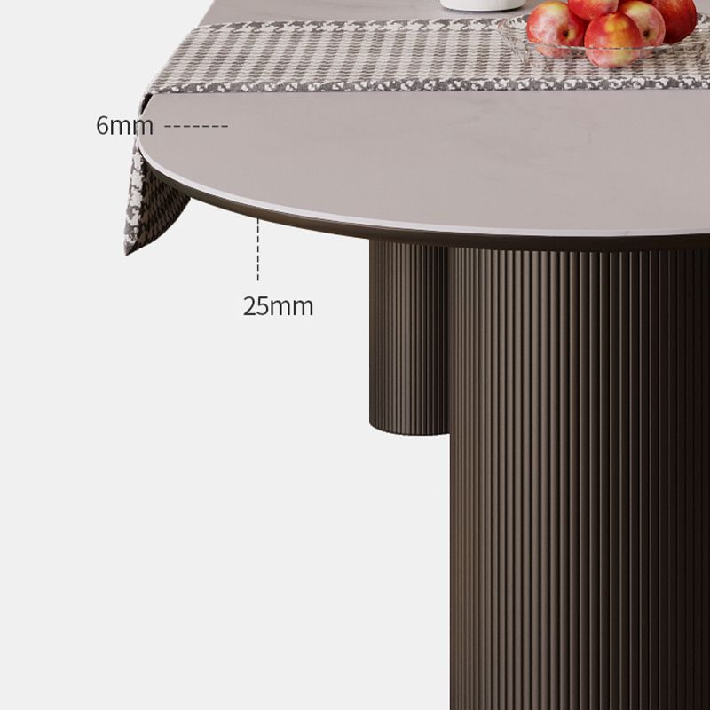 Free Form Modern Dining Table for Home White Dinette Table with Matte Finish Legs