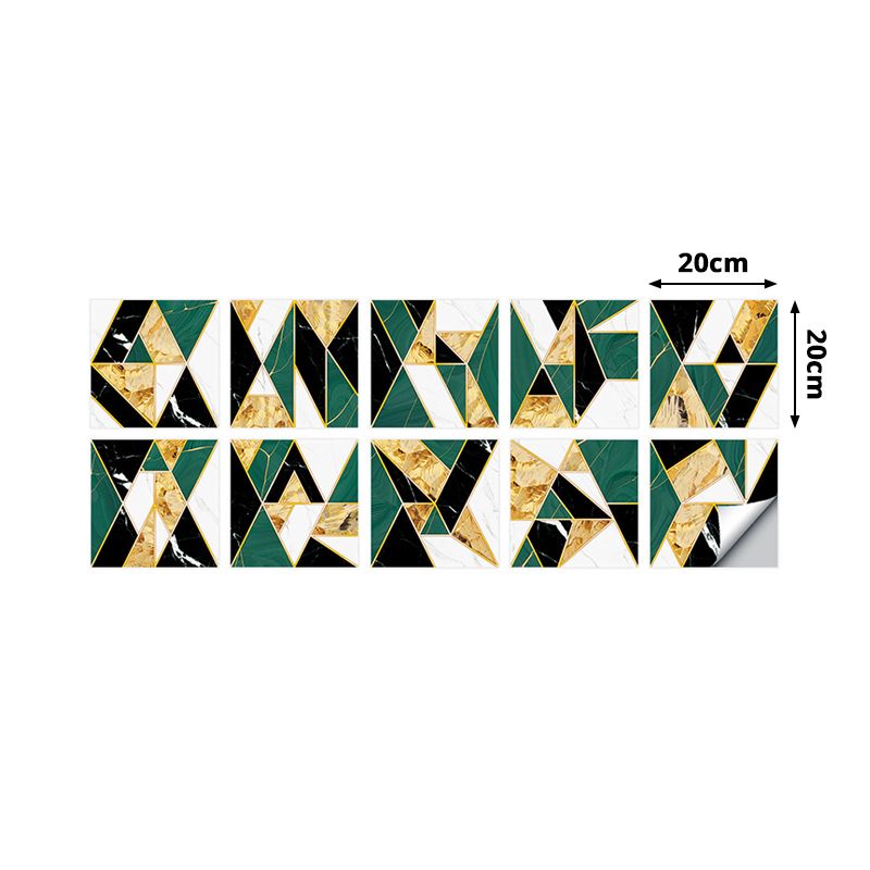 Mid Century Triangle Mosaic Wallpapers Blue and Black Peel and Stick Wall Decor for Living Room