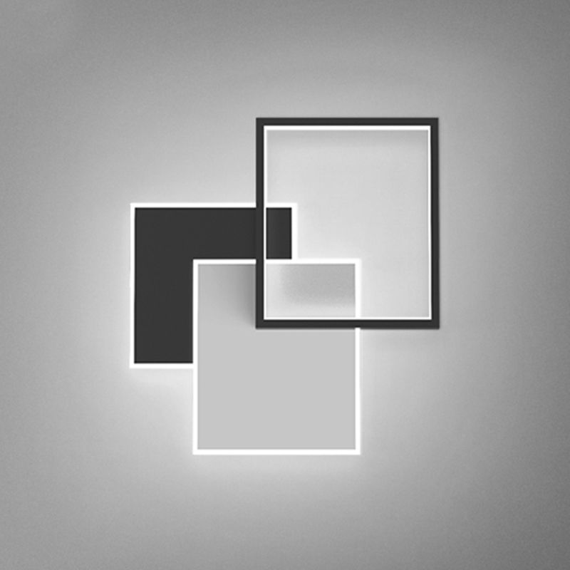 Black Contemporary Metal LED Wall Mounted Lighting 1-Light Wall Sconce for Bedroom