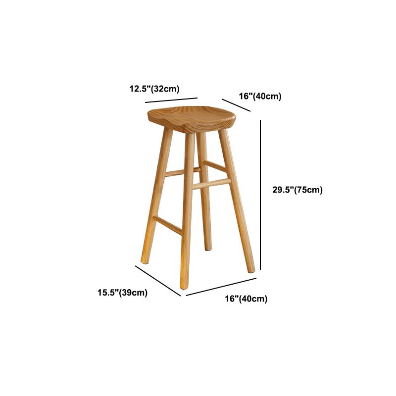 Natural Backless Counter Stool Contemporary Pine Wood Counter Stool