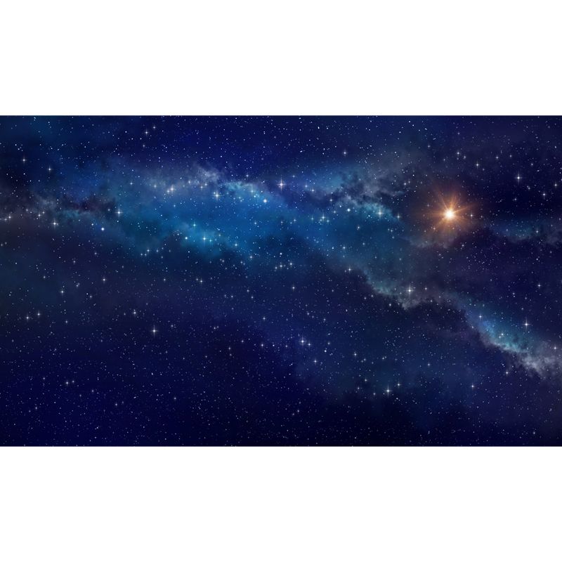 Magical Constellations View Mural Decal for Playroom, Blue, Custom Size Available