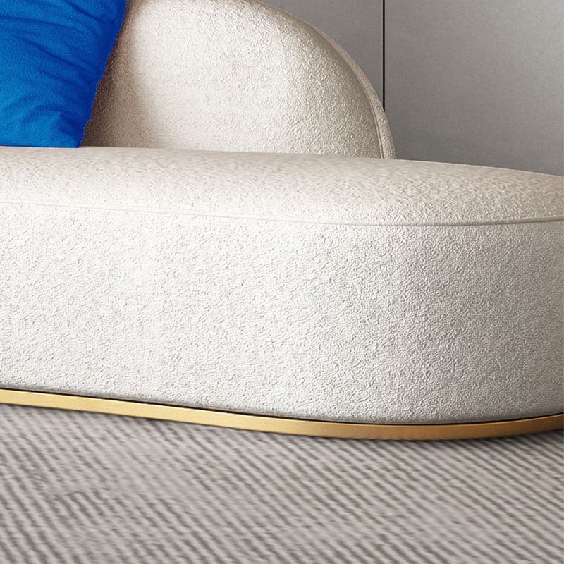 Scandinavian Curved Sectional Sofa Sloped Arm Sofa & Chaise with 3 Pillows