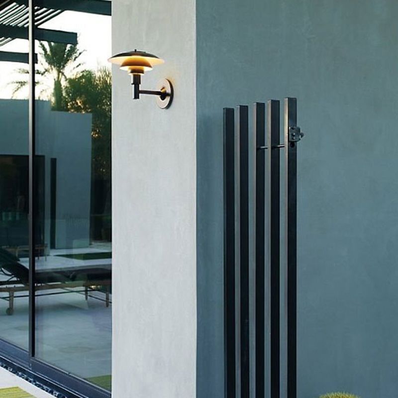 Matte Black Wall Lamp Industrial Aluminum 1 - Light Wall Armed Sconce