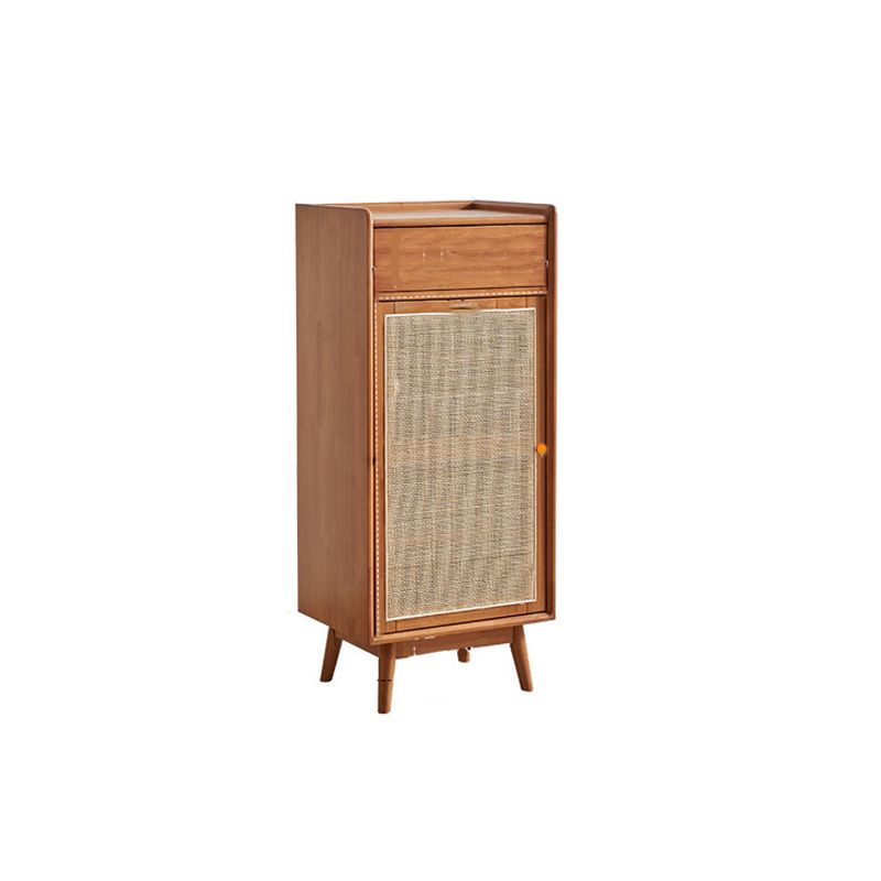 Mid-Century Modern Rectangle Storage Cabinet Natural Finish Accent Cabinet