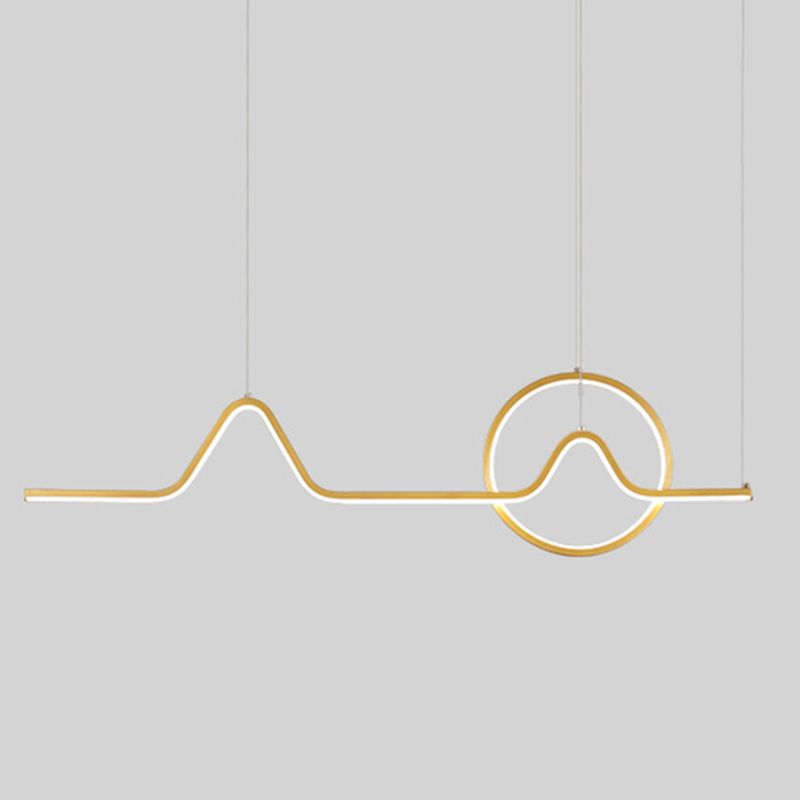 Metal Lines Island Lighting Fixture Contemporary Style LED Island Ceiling Light for Dinning Room