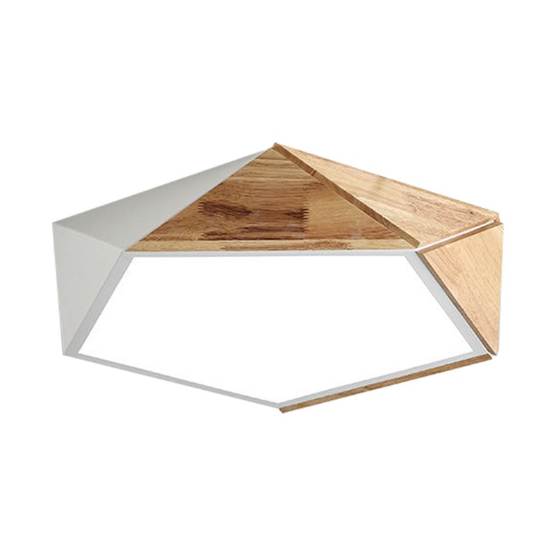 Geometric Flush Mount Lamp Contemporary Metal LED White/Black Ceiling Mounted Light for Living Room in Warm/White, 16.5"/20.5" Wide