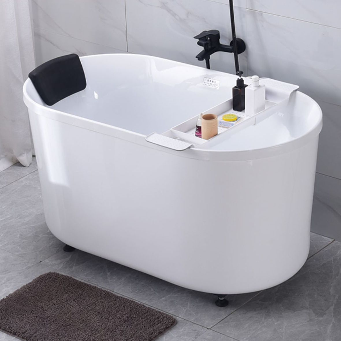 Antique Finish Soaking Bathtub Acrylic Back to Wall Bath Tub (Board not Included)