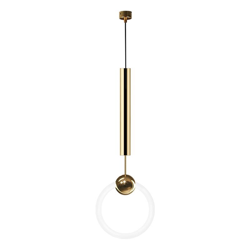 Lámpara de colgante de luz de metal colgante de forma lineal de forma lineal de estilo contemporáneo en oro
