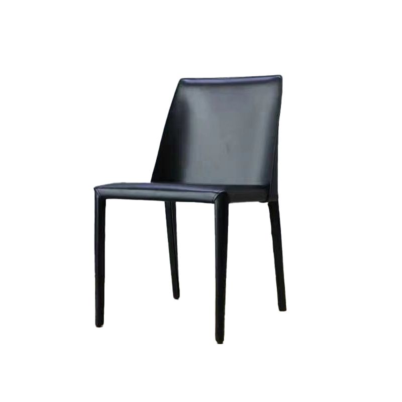 Silla Parsons de restaurante estilo diseñador, silla de comedor con acabado mate de cuero