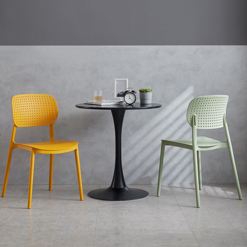 Modern Home Kitchen Chair Open Back Plastic Dining Side Chair