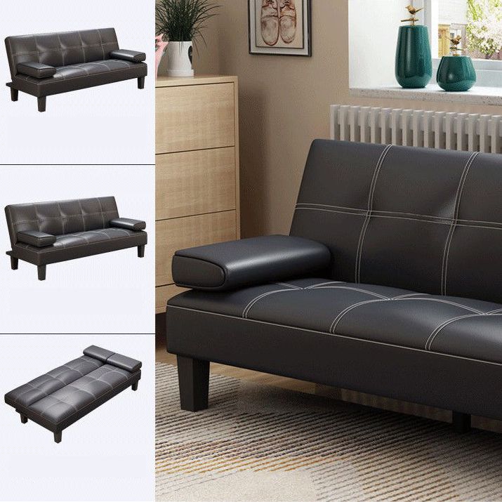 Contemporary Adjustable Sofa Convertible Sofa with Biscuit Back for Living Room