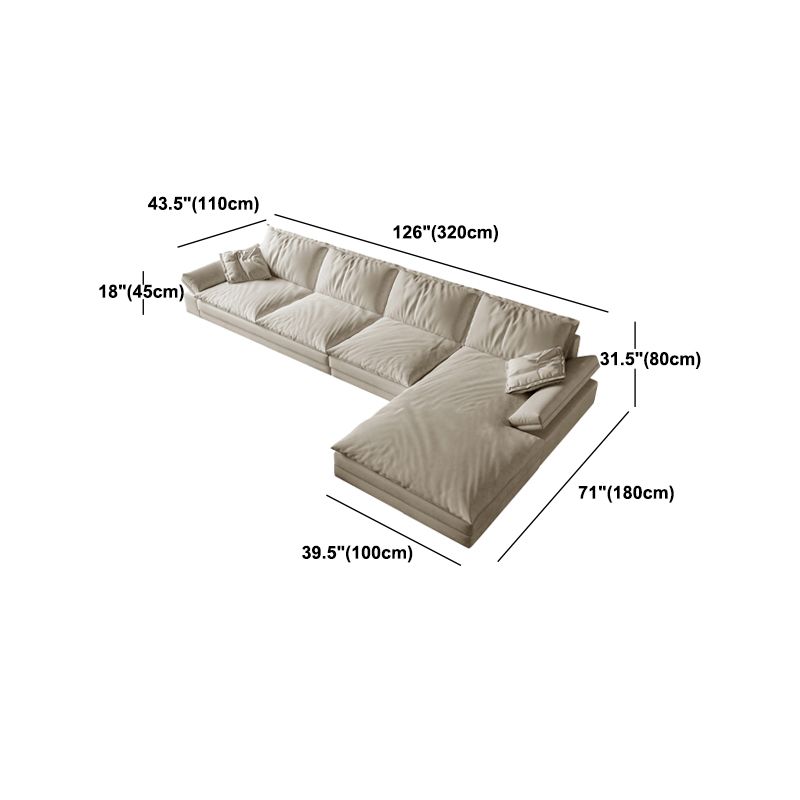 Scandinavian Cream Cushion Back Stain-Resistant Faux Leather Sofa