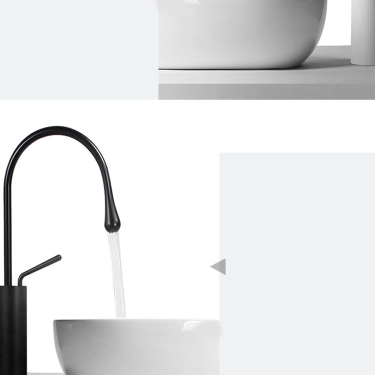 Modern Bathroom Sink Porcelain Round Vessel Lavatory Sink with Pop-Up Drain