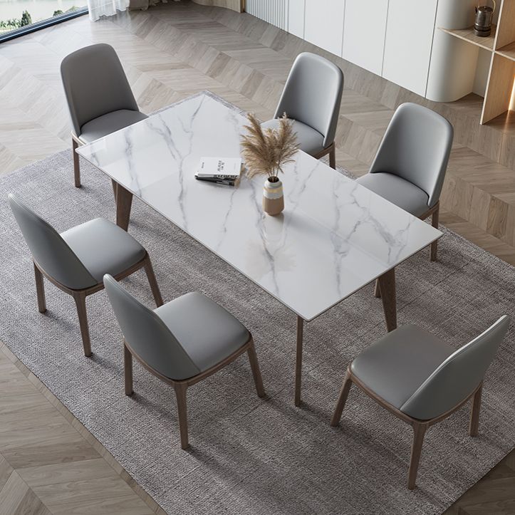 Modern Rectangle Sintered Stone Top Dining Set 1/4/5/7 Pieces Dining Table with Chairs