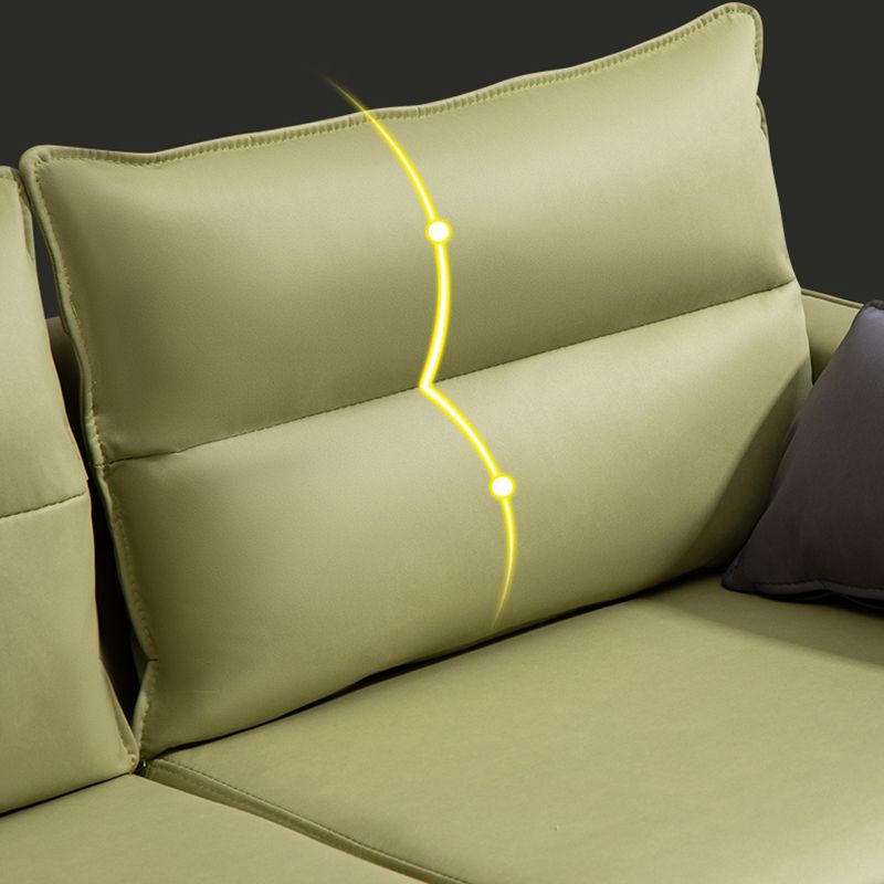 Square Arm Sofa Pillows Back Stationary Seating for Living Room