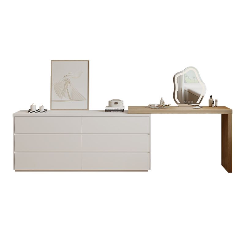 15.74" Wide Make-up Vanity White Makeup Vanity Desk Table with 6 Drawers