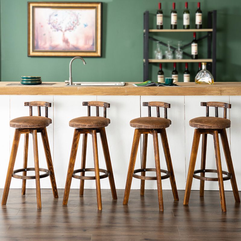 Modern Wooden Barstool Fabric Cushion in Matte Finish for Indoor