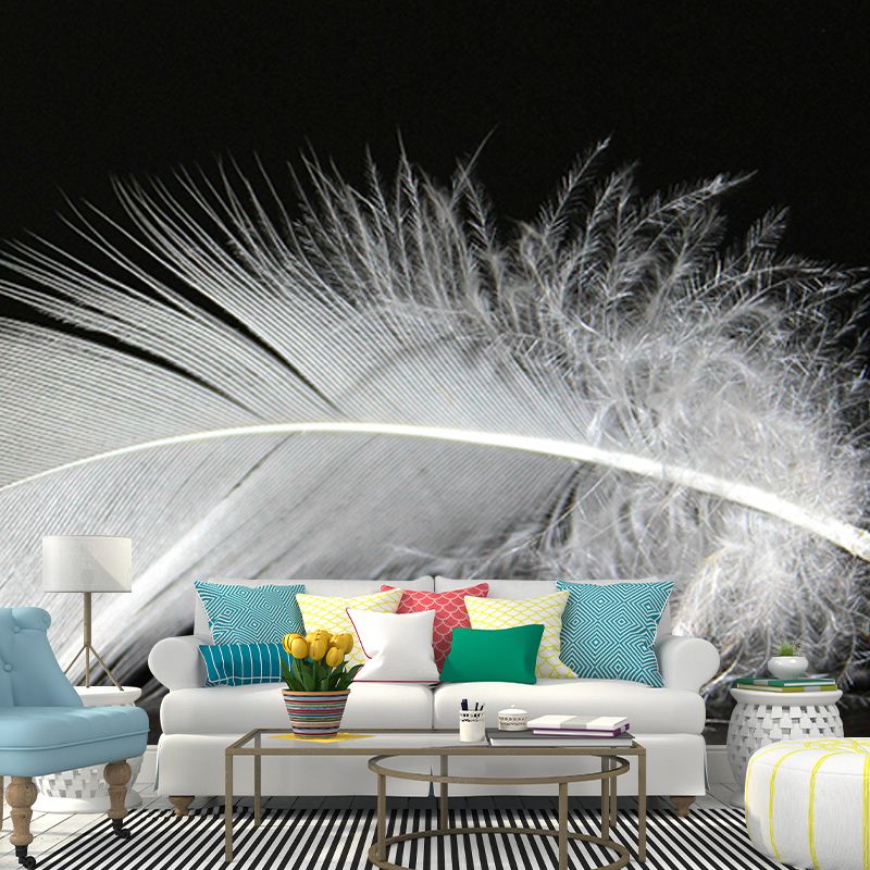 Bright Color Wall Mural Wallpaper Feather Sitting Room Wall Mural
