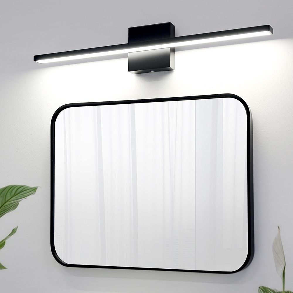 1-licht lineaire wandwandeling moderne eenvoudige stijl spiegelmuurverlichting in zwart