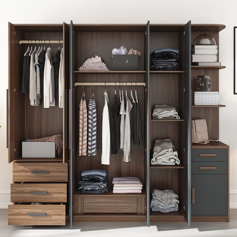 Contemporary Wardrobe Armoire Engineered Wood Wardrobe Closet