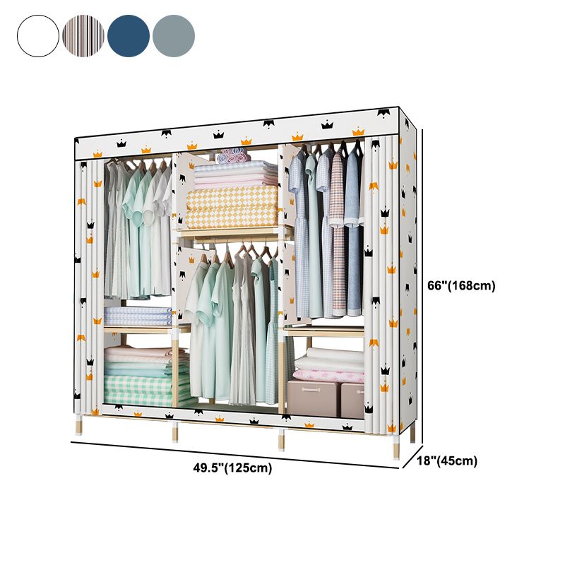 Modern Style Wardrobe Solid Wood 1-Door Wardrobe Closet for Bedroom