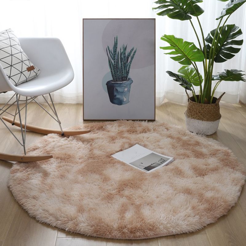 Tapis moderne rose clair Polyester Couleur de couleur intérieure tapis lavable pour le salon