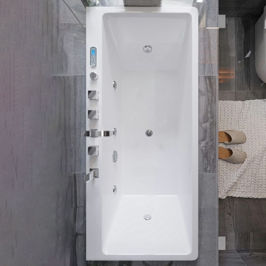 Drop in Rectangular Bath Acrylic White Jets Included Modern Bathtub