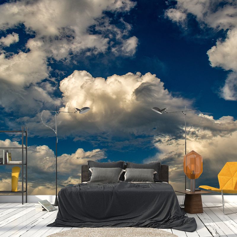 Beautiful Cloudscape Mural Modern Waterproof Living Room Wall Art, Custom Size