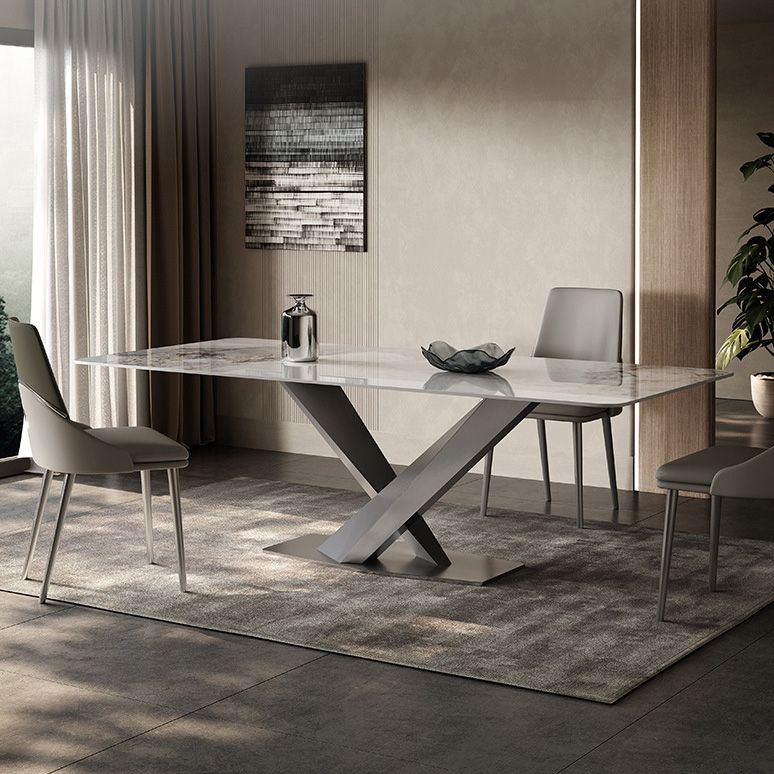 Medieval Modern Stone Dinette Table Rectangle Table for Dining Room
