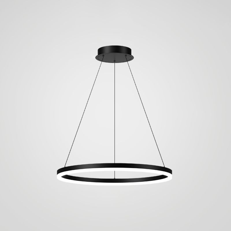 Dining Room One Head Pendant Light Black Metal LED Simple Ceiling Pendant Lamp