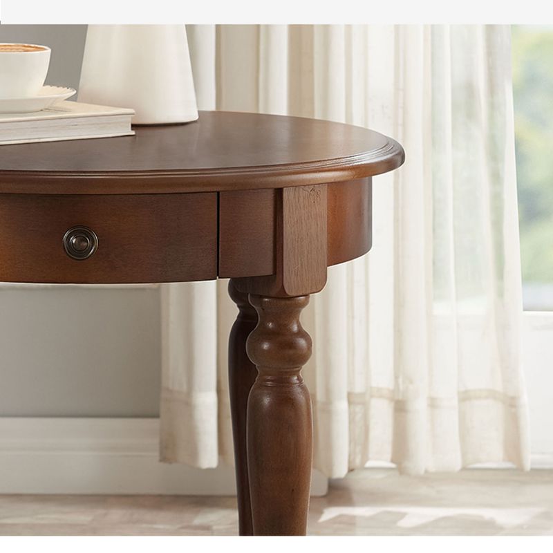 60CM Tall Wood Storage Sled End Table Double Tier Side Table for Bedroom