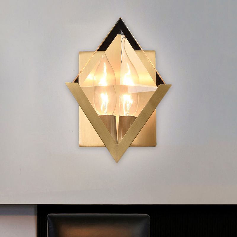 Rombo Clear Crystal Panel Mural aplachín Minimalista 1 Bulbo Luz de la pared de la pared de latón Lights