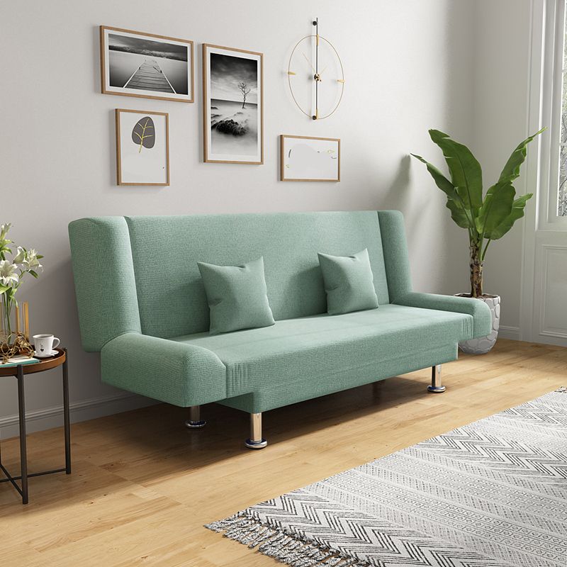 75"Modern Linen Recessed Arm Foldable Convertible Sleeper Sofa