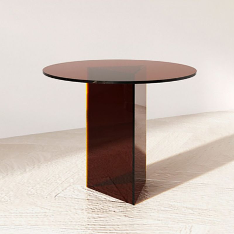 19" Wide Glam Side Table Clear Acrylic Pedestal Accent Side Table