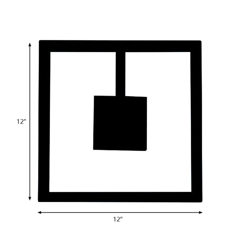 Illuminazione a parete quadrata semplice a LED acrilico Light lampada in sconde in bianco/nero in luce calda/bianca per camera da letto