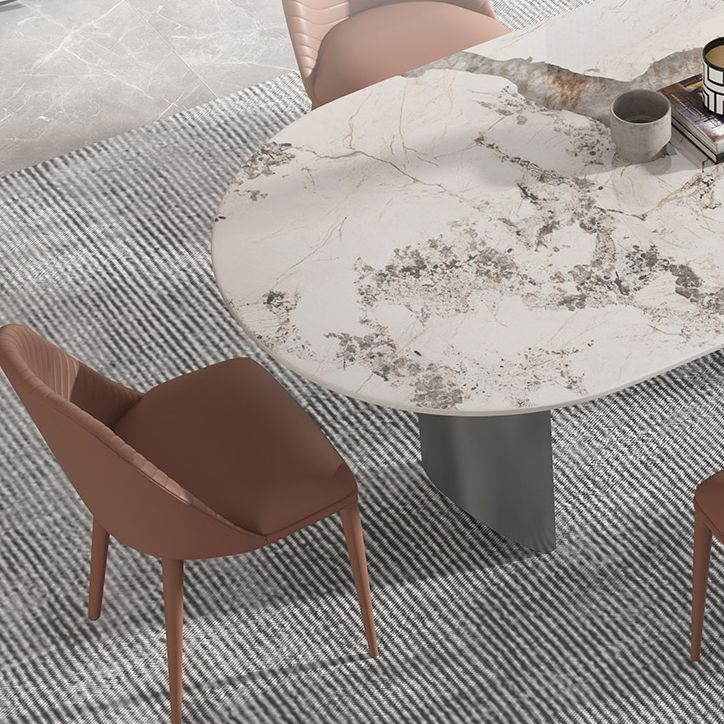 Metalen traditionele luxe ovale tafel Gesinterde stenen tafel voor eetkamer