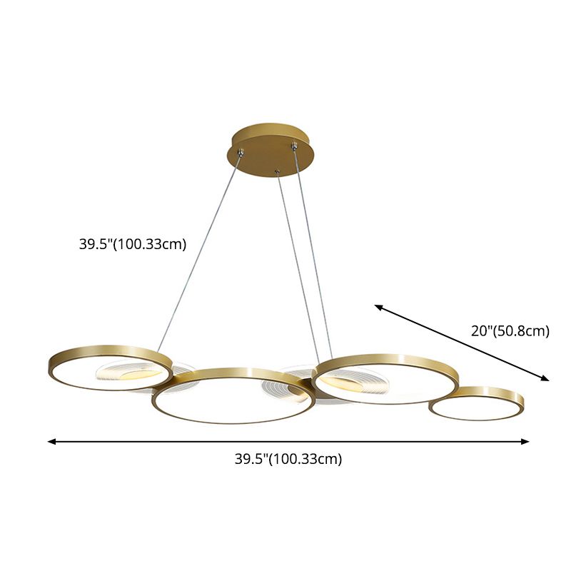 Wrought Iron LED Hanging Lamp in Modern Creative Style Acrylic Linear Pendant Light for Interior Spaces