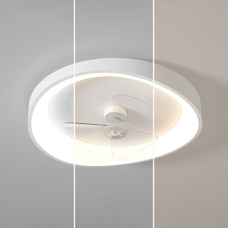 1 - Light LED Fan Light in Matte White Metal Ceiling Fan Fixture