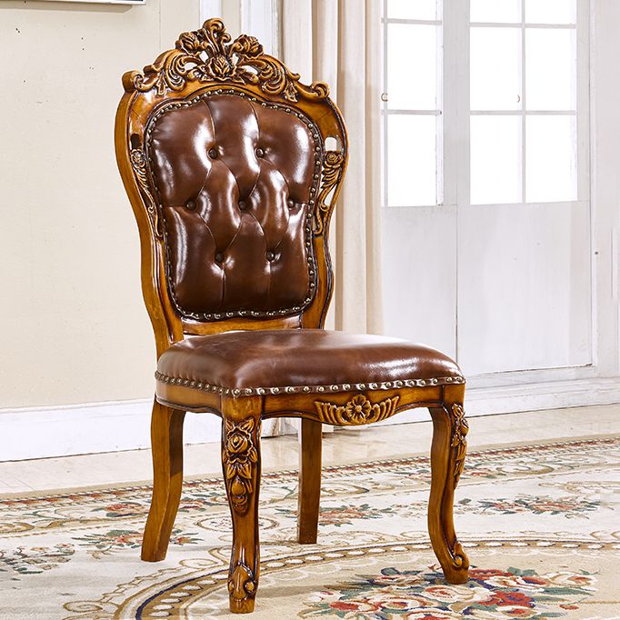 Solid Wood Dining Chairs Glam Style Armless Dining Chairs for Dining Room